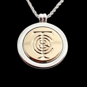 Tiffany Silver and 18k Gold Coin Necklace